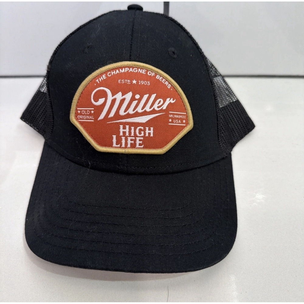 Miller High Life Beer  Trucker Snapback Hat Cap Black Welcome to the High Life